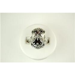 ANTIQUE Style RING w 2 GARNETS = 4 CARATS! #1201269