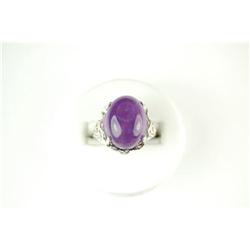 ANTIQUE Style Genuine CABACHON AMETHYST 12#1201277