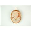 Image 1 : 14K GOLD CAMEO PIN PENDANT w DIAMOND #1201320