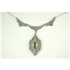 Image 1 : ANTIQUE STYLE FILIGREE NECKLACE w PERIDOT #1201327