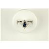 Image 1 : Vintage Ring BLUE SAPPHIRE w DIAMONDS #1201339