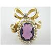 Image 1 : ANTIQUE 18k GOLD PIN FINE AMETHYST  24 CTS! #1201340