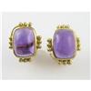 Image 1 : Vintage 18k Gold Earrings FINE AMETHYST #1201348