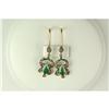 Image 1 :  ANTIQUE GOLD EARRINGS EMERALD ROSE CUT #1201352