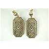 Image 1 : ANTIQUE Style GOLD EARRINGS w SAPPHIRES! #1201353