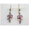 Image 1 :  ANTIQUE GOLD RUBY DIAMOND EARRINGS #1201363