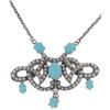 Image 1 :  ANTIQUE Style NECKLACE TURQUOISES w PEARLS #1201370