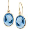 Image 1 : 14K Gold AGATE CAMEO EARRINGS #1201394