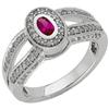 Image 1 : 14k WHITE Gold RUBY  DIAMOND  RING #1201417