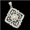 Image 1 : ANTIQUE STYLE WHITE GOLD DIAMOND PENDANT #1201423