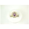Image 1 :  14K Gold Ring AMETHYST w PEARLS #1201432