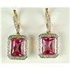 Image 1 : VINTAGE 14K GOLD PINK TOURMALINE EARRINGS  #1201438