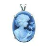 Image 1 :  BLUE AGATE CAMEO PENDANT - EXQUISITE #1201445