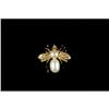Image 1 : Gold Pin BUG BEE or INSECT w PEARLS #1201463