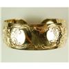 Image 1 : VINTAGE WIDE GOLD CUFF BANGLE BRACELET c1955 #1201510