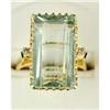 Image 1 : 14K GOLD RING AQUAMARINE 15 CARATS! DIAMONDS #1201522