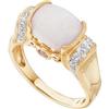 Image 1 :  14K GOLD RING w OPAL DIAMONDS and PINK #1201548