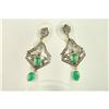 Image 1 :  ANTIQUE EARRINGS EMERALD ROSE CUT DIAMONDS #1201566