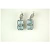 Image 1 : ANTIQUE  EARRINGS BLUE TOPAZ w DIAMOND #1201591