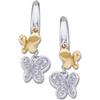 Image 1 : 14k EARRINGS BUTTERFLYS w DIAMONDS #1201601