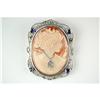 Image 1 : ANTIQUE STYLE CAMEO PIN DIAMOND SAPPHIRES #1201622