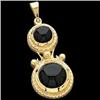 Image 1 : 14K Gold Pendant BLACK ONYX   #1201635
