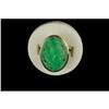 Image 1 : ANTIQUE 14k GOLD  PIERCED JADE RING #1201638