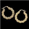 Image 1 : 14k Gold HOOP EARRINGS  LATTICEWORK #1201646