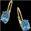 Image 1 : 14K Gold Earrings  BLUE TOPAZ #1201669