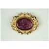 Image 1 : ANTIQUE GOLD PIN  AMETHYST INTAGLIO #1201670