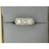 Image 1 : ANTIQUE  3 DIAMOND WEDDING BAND  FILIGREE #1201683