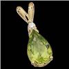 Image 1 : 14k Gold Pendant PERIDOT  w DIAMOND #1201694