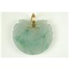 Image 1 : ANTIQUE GOLD  CARVED JADE PENDANT #1201695