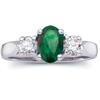 Image 1 : PLATINUM Ring EMERALD  Diamond Engagement? #1201703