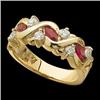 Image 1 : 14k  GOLD WEDDING BAND  RUBYS  DIAMONDS #1201713