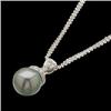 Image 1 : 14k BLACK PEARL Pendant w DIAMOND  #1201720