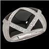 Image 1 : WhiteGold  Ring BLACK ONYX w DIAMONDS! #1201729