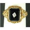 Image 1 : 14K SOLID GOLD FLIP RING CAMEO BLACK ONYX #1201747