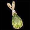 Image 1 : 14k  Pendant PERIDOT  w DIAMOND #1201758