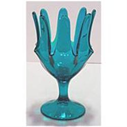 Blenko Brilliant Aqua Blue Art Glass Vase #1211411