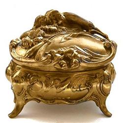 Ormolu Art Nouveau Flowers Jewelry Casket  #1211432