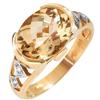 Image 1 : 4.05ctw. Yellow Beryl and Diamond Ring-Yellow #1211820