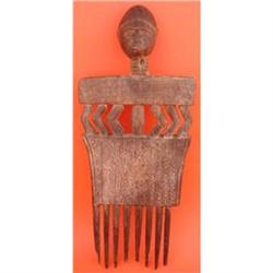 African Antique Sculpture, Fine Ashanti Comb #1211896