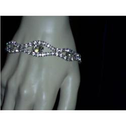 Vintage Samuel Kramer  Rhinestone Bracelet Sign#1212227