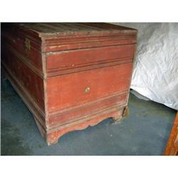 Antique Red Ohio Quilt Trunk #1212231
