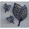 Image 1 : Large Navy Blue Rhinestone Brooch & Earring Set#1220626