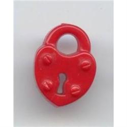 Heart Shaped Padlock Vintage Button #1220635