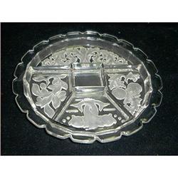 Large Sectional Frosted Serving Platter Dish #1220797