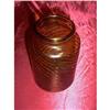 Image 1 : Amber Hand Blown & Twisted Glass Vase #1220825