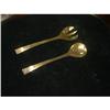 Image 1 : Pair of Large Brass Spoon and Fork Set. #1220839